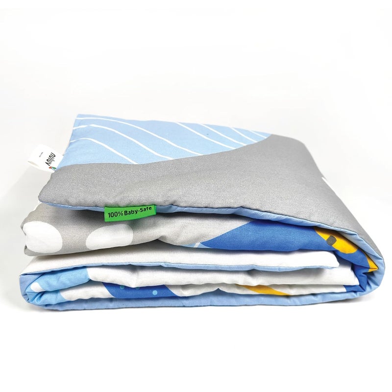 Nuluv Baby Blanket, 100% Cotton Quilt for Infants, Soft and Hypoallergenic, 23x36 inches, Transport Design - Image 1